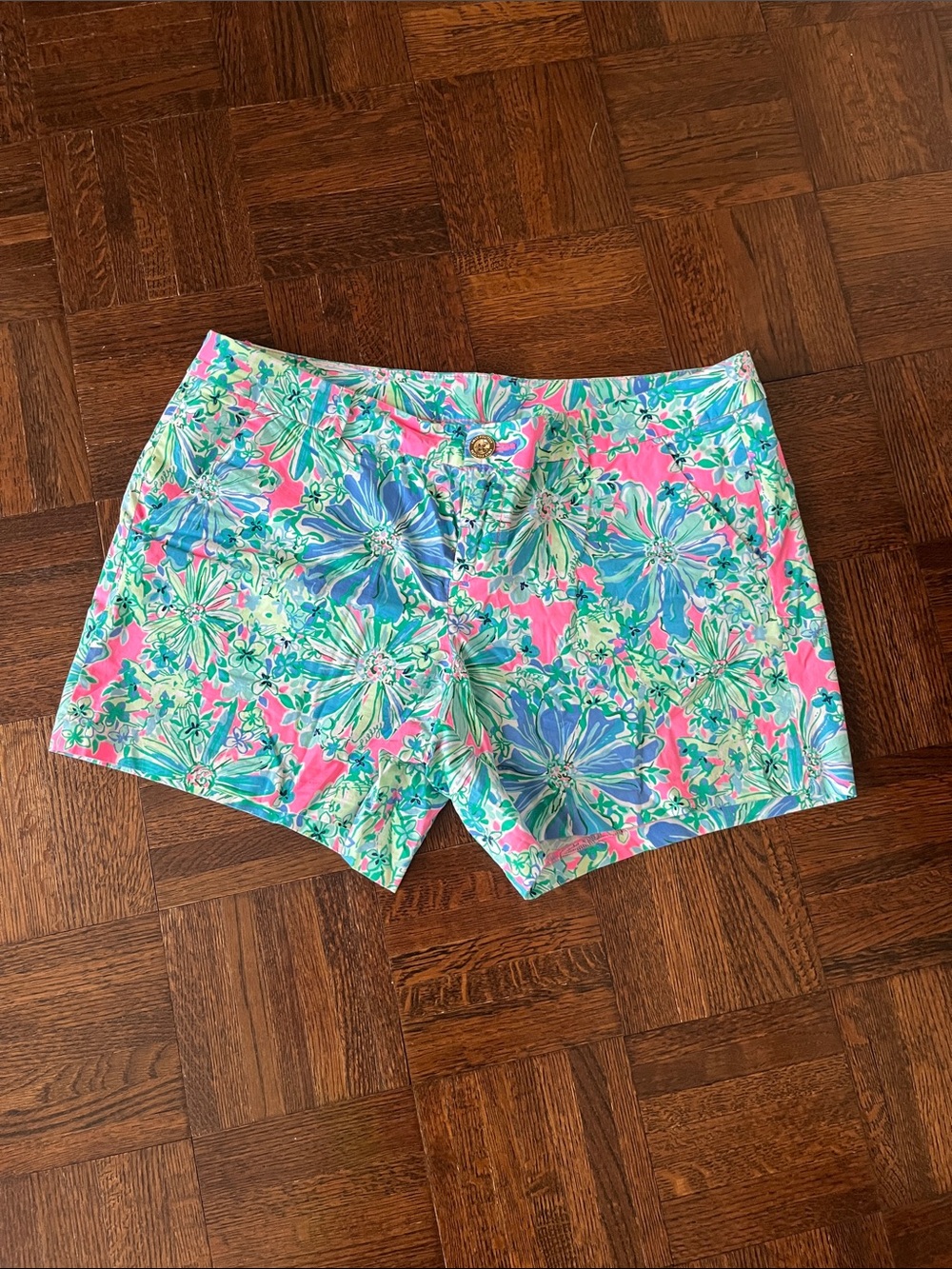 Lilly Pulitzer Floral Print Shorts in Pink, Blue & Green
